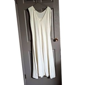 Off white cotton sleeveless dress. Size M - L